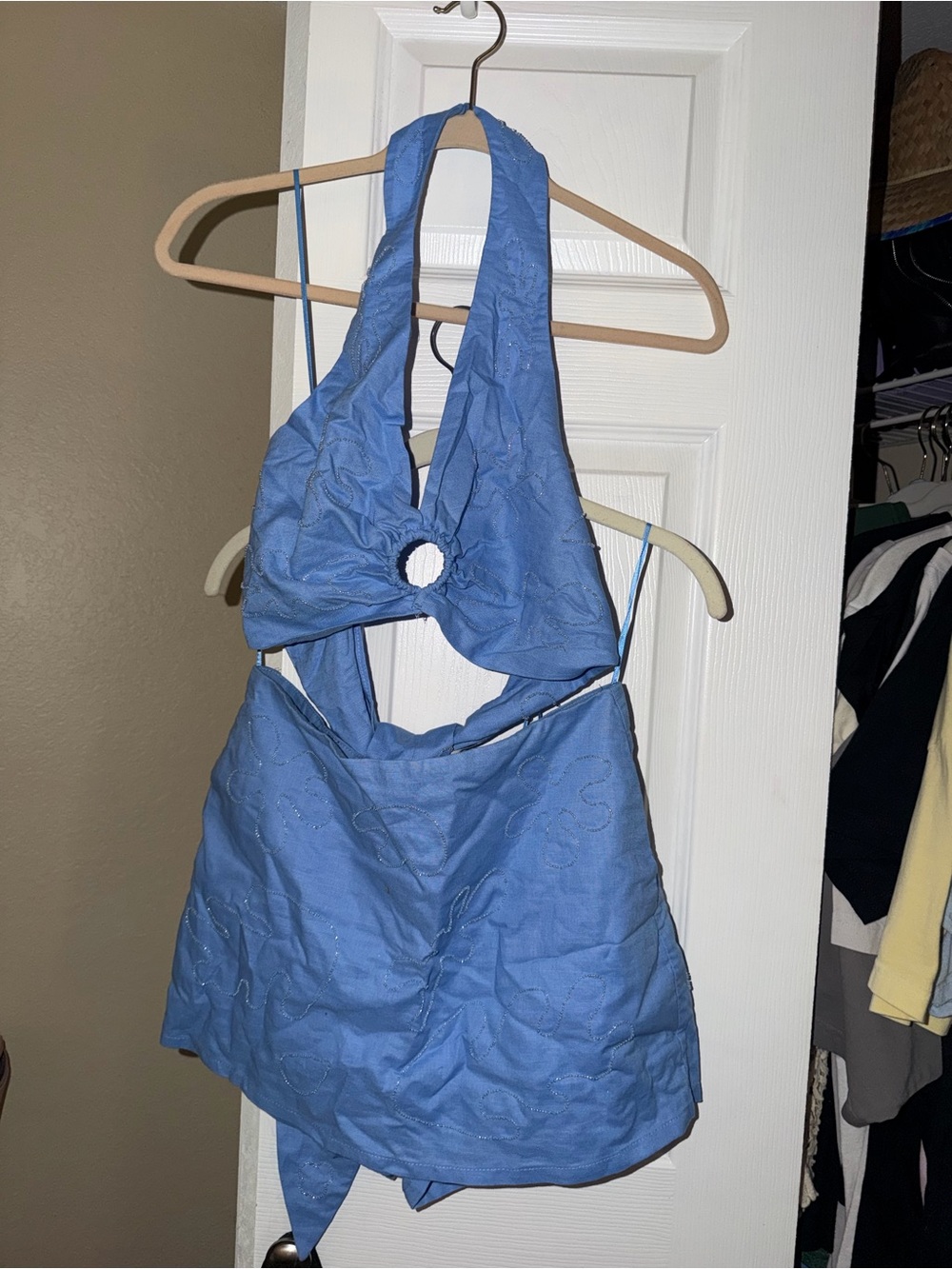 Blue Two-Piece Halter and skort